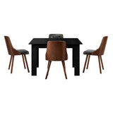 Tuscan Nero 120-160cm Extendable Dining Table Set | Premium Black Dining Table and Padded Deluxe Chairs