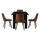 Tuscan Nero 120-160cm Extendable Dining Table Set | Premium Black Dining Table and Padded Deluxe Chairs