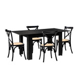 Luxe Nero Black Extendable Dining Table Set | 5-7 Seater Premium Modern Dining Table Set