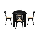 Luxe Nero Black Extendable Dining Table Set | 5-7 Seater Premium Modern Dining Table Set