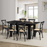 Luxe Nero Black Extendable Dining Table Set | 5-7 Seater Premium Modern Dining Table Set