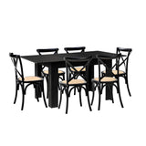 Luxe Nero Black Extendable Dining Table Set | 5-7 Seater Premium Modern Dining Table Set