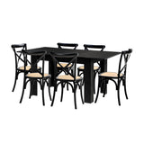 Luxe Nero Black Extendable Dining Table Set | 5-7 Seater Premium Modern Dining Table Set