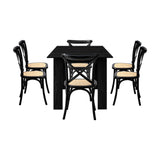 Luxe Nero Black Extendable Dining Table Set | 5-7 Seater Premium Modern Dining Table Set