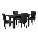 Scarlet Nero Extendable 120-160cm Dining Table Set | 5-7 Seater Premium Black Modern Dining Table Set