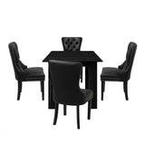 Scarlet Nero Extendable 120-160cm Dining Table Set | 5-7 Seater Premium Black Modern Dining Table Set