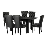 Scarlet Nero Extendable 120-160cm Dining Table Set | 5-7 Seater Premium Black Modern Dining Table Set