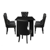 Scarlet Nero Extendable 120-160cm Dining Table Set | 5-7 Seater Premium Black Modern Dining Table Set