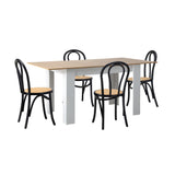 Aris Vintage Extendable Dining Table Set | 5-7 Seater Premium Dining Table and Wooden Rattan Chairs Set