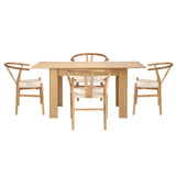 Replica Wishbone Extendable 120-160cm Dining Table Set | 5-7 Seater Premium Modern Dining Table With Hans Wegner Replica Dining Chairs