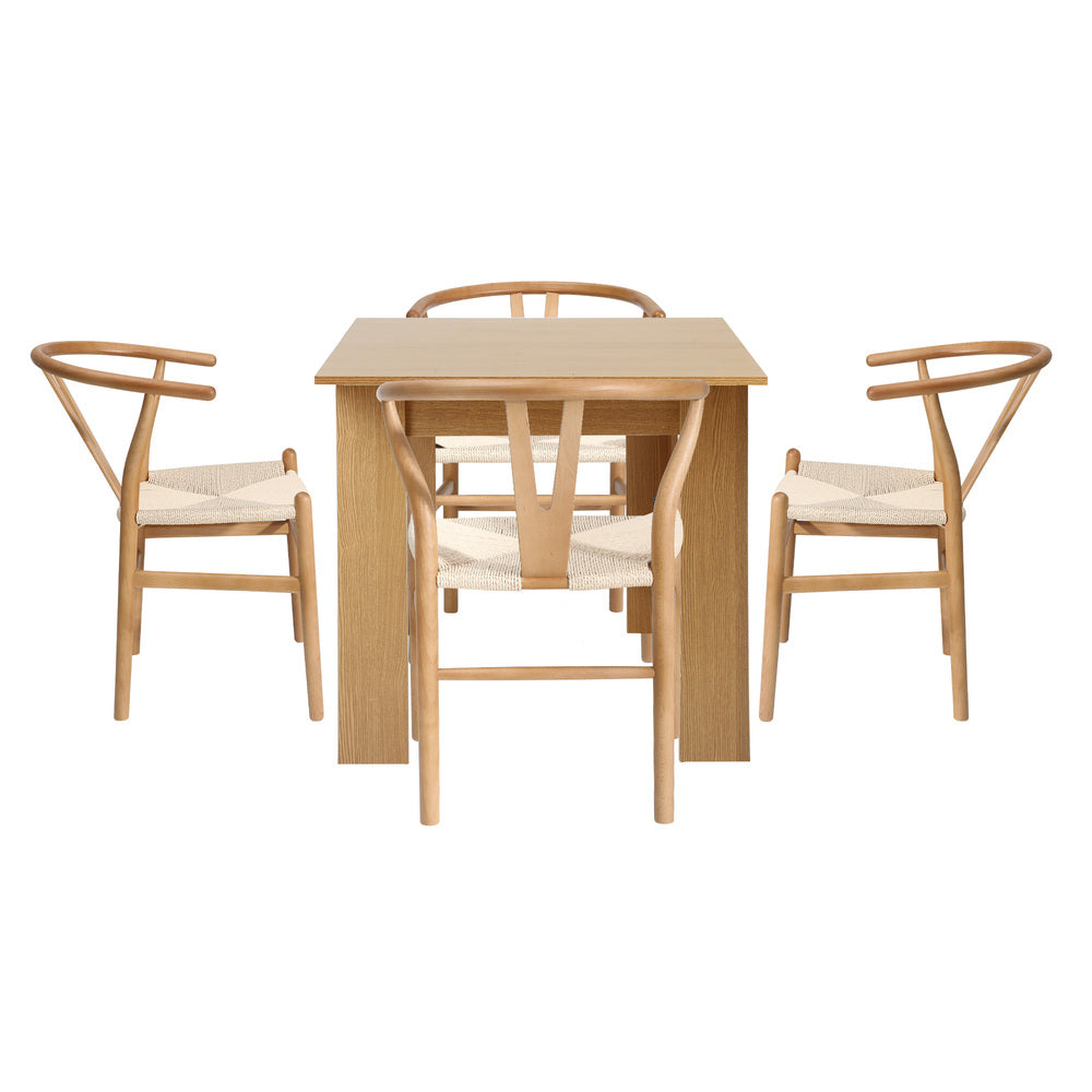 Replica Wishbone Extendable 120-160cm Dining Table Set | 5-7 Seater Premium Modern Dining Table With Hans Wegner Replica Dining Chairs