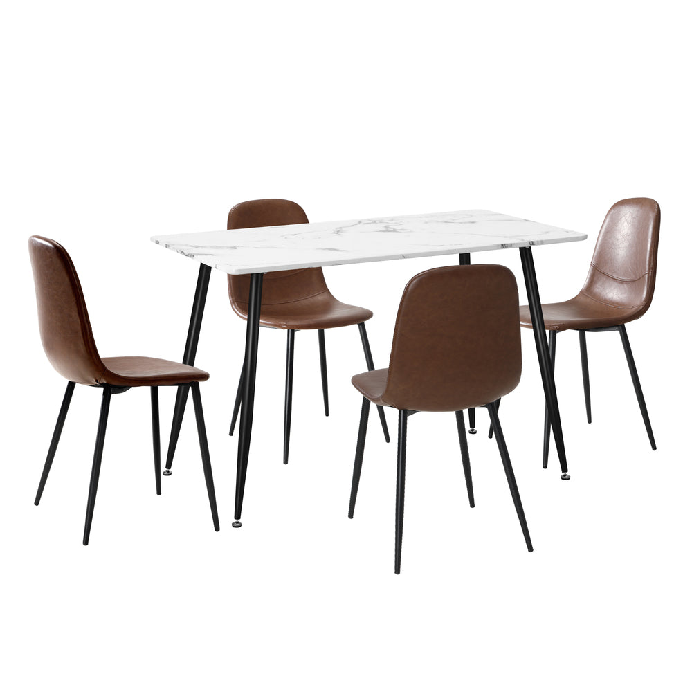 Murano PU Leather Luxe Dining Table Set | 5-7 Seater Dining Table Set