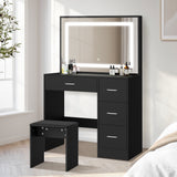 Starque XL Hollywood Dressing Table & Stool Set | LED Strip Mirror Storage Makeup Desk Cabinet in 3 Colours