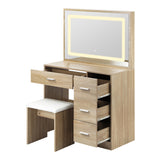 Starque XL Hollywood Dressing Table & Stool Set | LED Strip Mirror Storage Makeup Desk Cabinet in 3 Colours