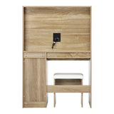 Starque XL Hollywood Dressing Table and Stool Set | LED Strip Mirror Storage Makeup Desk Cabinet