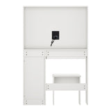 Starque XL Hollywood Dressing Table & Stool Set | LED Strip Mirror Storage Makeup Desk Cabinet in 3 Colours