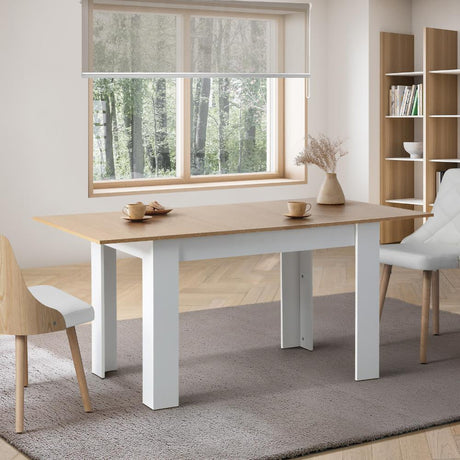 Bianco Nuovo Extendable 120-160cm Dining Table | Wooden Finish Modern Kitchen Table in 4 Colours