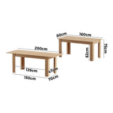 Bianco Nuovo Extendable 160-200cm Dining Table | Wooden Finish Modern Kitchen Table in 3 Colours