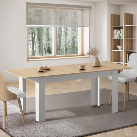 Bianco Nuovo Extendable 160-200cm Dining Table | Wooden Finish Modern Kitchen Table