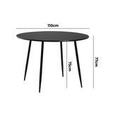 Amalfi Dios Marble Style Round Dining Table | Premium Modern 110cm Dining Table Marble Style Top