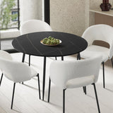 Amalfi Dios Marble Style Round Dining Table | Premium Modern 110cm Dining Table Marble Style Top