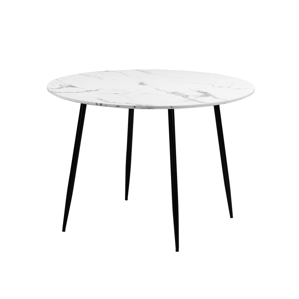 Amalfi Dios Marble Style Round Dining Table | Premium Modern 110cm Dining Table Marble Style Top