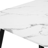 Terazzo 120cm Marble Dining Table with Metal Legs | Luxe Modern Rectangular Marble Dining Table