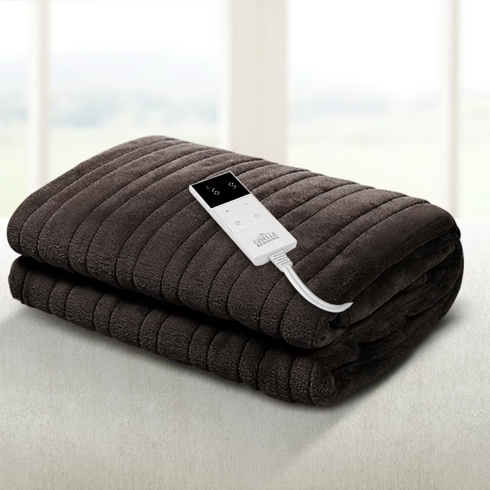 Luxore Super Warm Electric Heated Blanket | 10 Heat Setting Coral Fleece Cozy Electric Throw Blanket