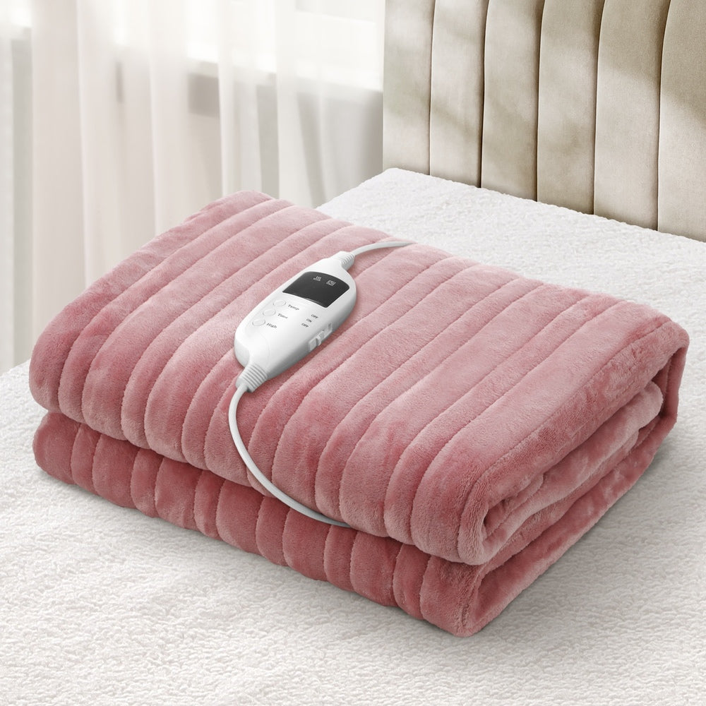 Nuvola Super Warm Electric Heated Blanket with Auto Off | 9 Heat Setting Coral Fleece Cosy Electric Throw Blanket