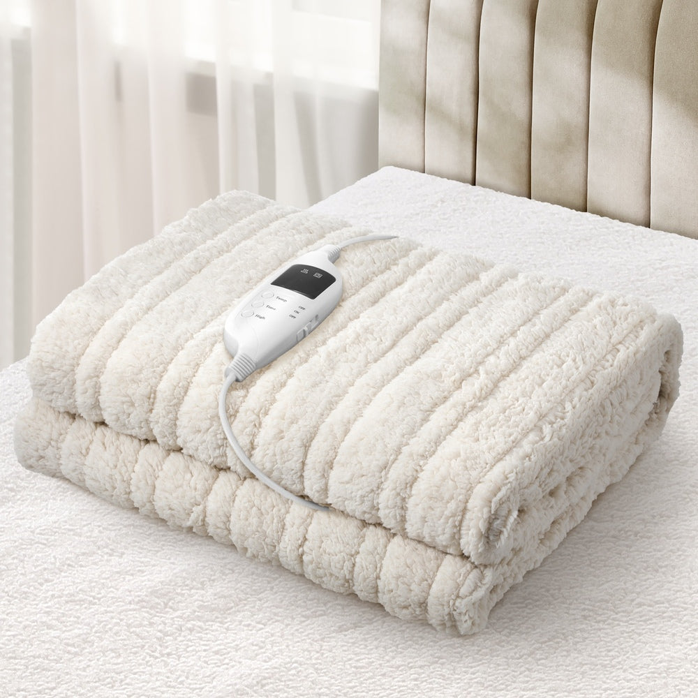 Nuvola Super Warm Electric Heated Blanket with Auto Off | 9 Heat Setting Coral Fleece Cosy Electric Throw Blanket