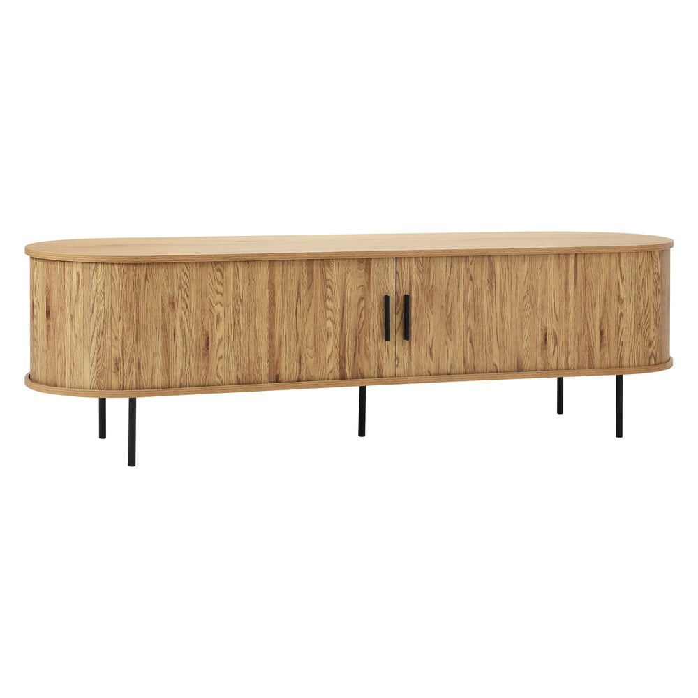 Eamus Retro 160cm Woodgrain TV Unit | Sliding Door Modern Retro Look Entertainment Unit