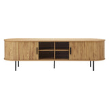 Eamus Retro 160cm Woodgrain TV Unit | Sliding Door Modern Retro Look Entertainment Unit