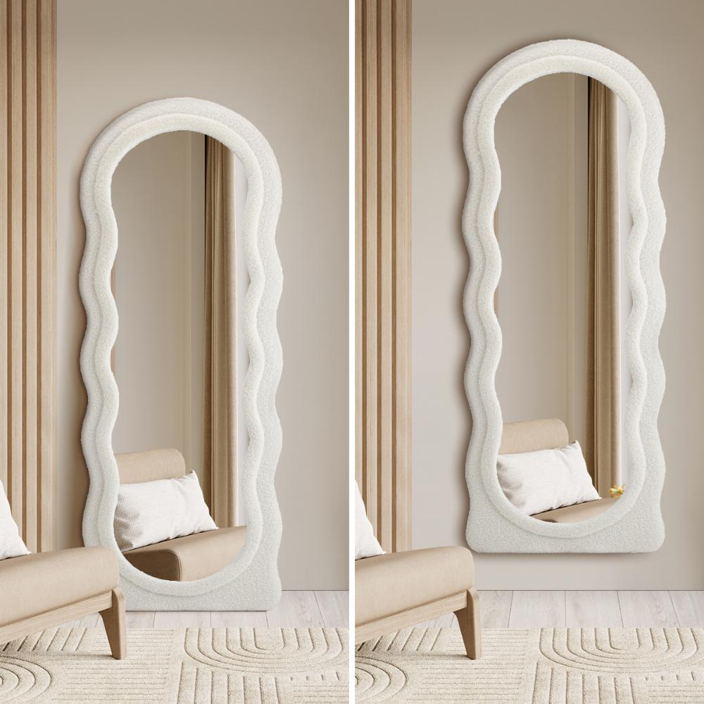 Piazzi Boucle XL Floor or Free Standing Designer Mirror | Abstract 166 x 60cm Feature Décor Mirror | 4 Designs