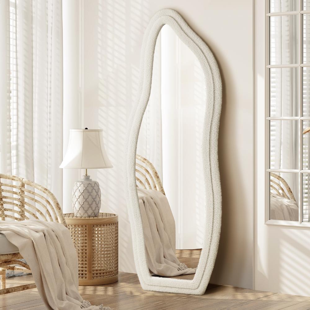 Piazzi Boucle XL Floor or Free Standing Designer Mirror | Abstract 166 x 60cm Feature Décor Mirror | 4 Designs