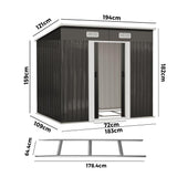 Forte Premium Outdoor Metal Garden Shed w Air Vents | High Quality Storage Garden Shed