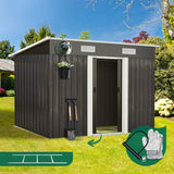 Forte Premium Outdoor Metal Garden Shed w Air Vents | High Quality Storage Garden Shed