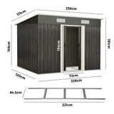 Forte Premium Outdoor Metal Garden Shed w Air Vents | High Quality Storage Garden Shed