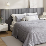 Teddy Milo Grey Velvet Fabric Headboard | Soft Touch Velvet Grey Luxury Elegant Bed Head | Multisize Fit