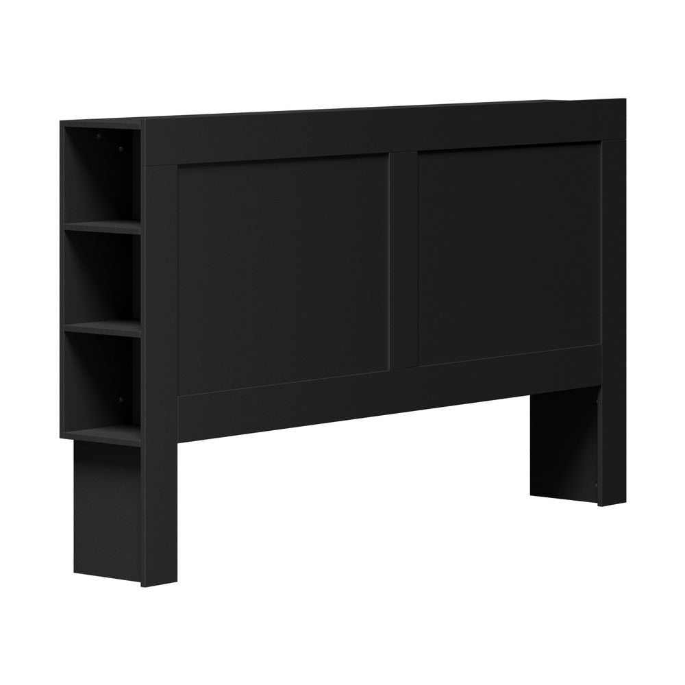 Amari Nero Wooden Multi Storage Bed Head | Black Modern Storage Shelves Feature Headboard