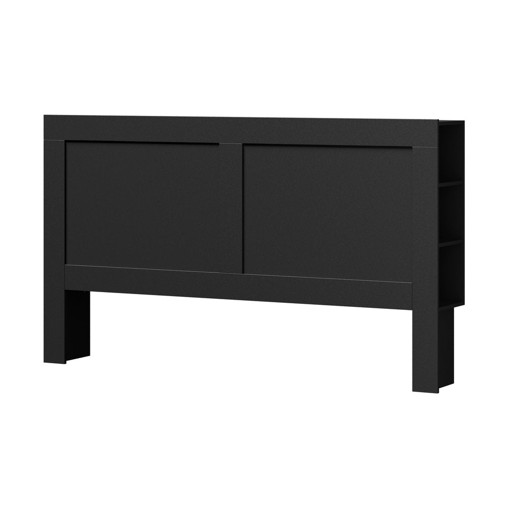 Amari Nero Wooden Multi Storage Bed Head | Black Modern Storage Shelves Feature Headboard in 3 Sizes