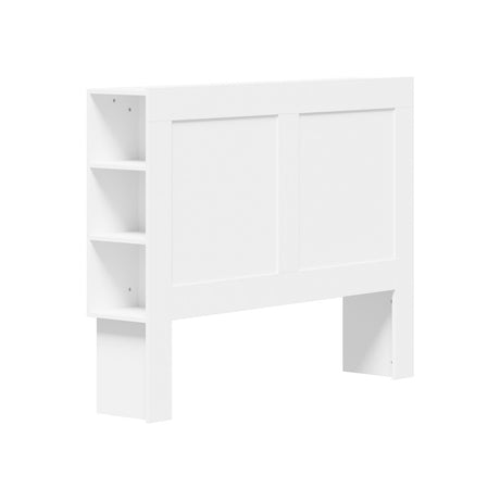 Amari Blacno Wooden Multi Storage Bed Head | White Modern Storage Shelves Feature Headboard in 3 Sizes