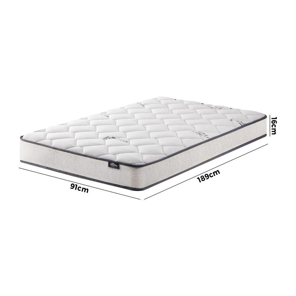 Teddy Boucle 6 Turn Coil Spring Medium Firm 16cm Mattress | Full Body Support Ventialted  Hypo Allergenic Mattress | 5 Sizes