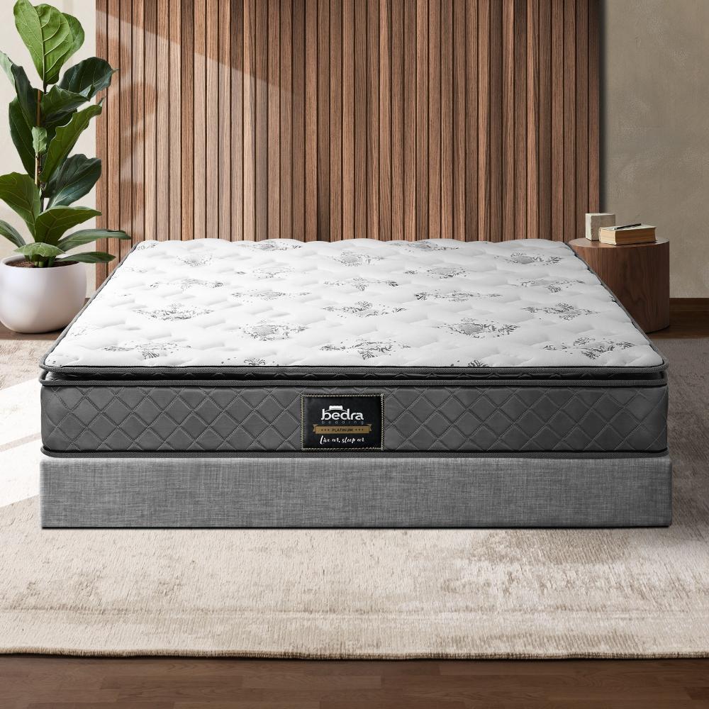 Pulsar 6 Turn Coil Bonnell Spring  Plush Pillowtop 21cm Mattress | Full Body Support Ventialted Medium Firm Hypo Allergenic Matrress | 4 Sizes