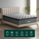 Dreameasy Luxiore Latex Infused Cool Gel 34cm Mattress | Premium Medium Firm Edge Support 5 Zone Mattress | 5 Sizes