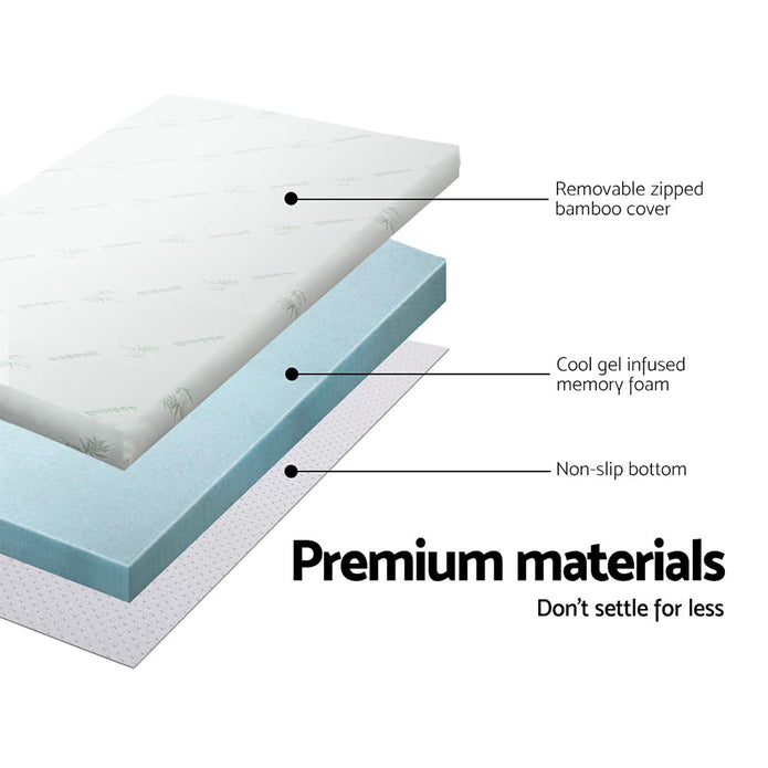 Luxore Cool Gel Bamboo Memory Foam Mattress Topper  | Cooling High Dense or 7 Zone Contour Options