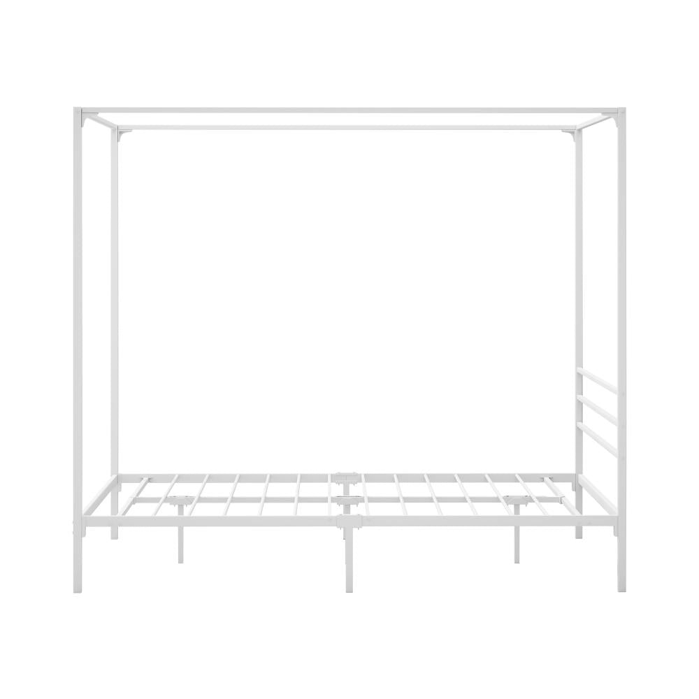 Casablanca Blanco Premium Canopy Style Metal Bed Frame | High Quality Sturdy Canopy Bed in White | 3 Sizes