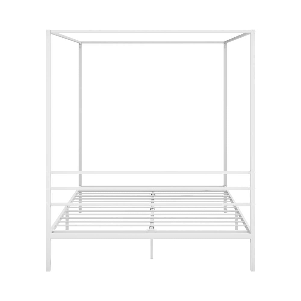 Casablanca Blanco Premium Canopy Style Metal Bed Frame | High Quality Sturdy Canopy Bed in White | 3 Sizes