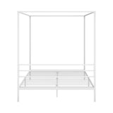 Casablanca Blanco Premium Canopy Style Metal Bed Frame | High Quality Sturdy Canopy Bed in White | 3 Sizes