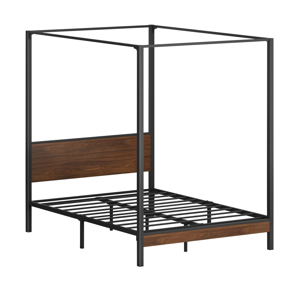 Cairo Luxe Premium Canopy Style Metal Bed Frame | High Quality Sturdy Canopy Bed in Black | 2 Sizes