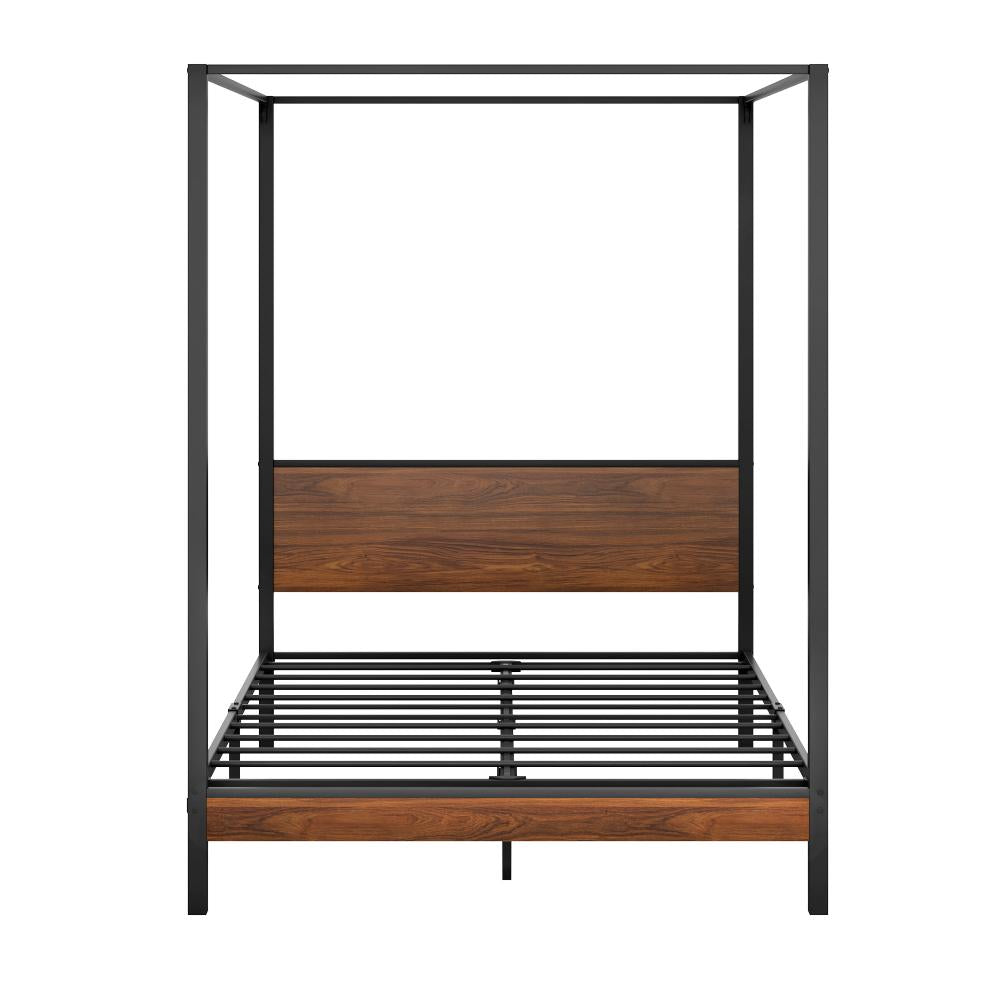 Cairo Luxe Premium Canopy Style Metal Bed Frame | High Quality Sturdy Canopy Bed in Black